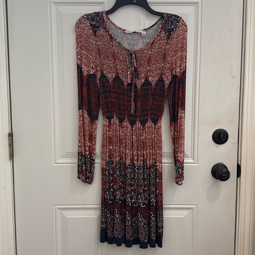 Chelsea & Violet Boho Smocked Long Sleeve Dress XS Dillard’s 6C08L56